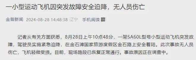 突发！一飞机掉落路中间当地通报！(图2)
